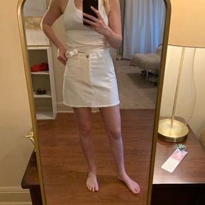 White denim skirt